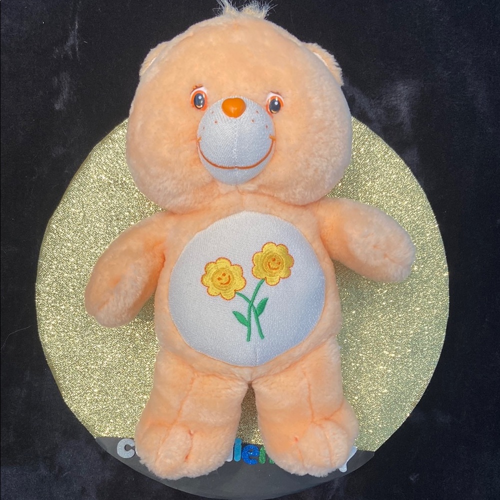 🍭2003 Vintage care bear with yellow Flowers embroidered